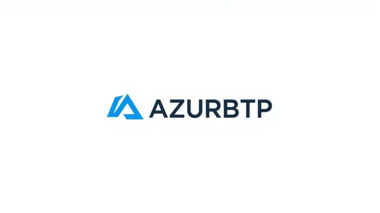 LOGO DE MA BOITE DE BTP sobre et moderne - AZURBTP